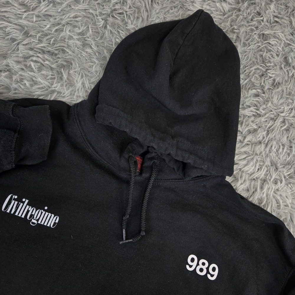 Civil‎ Regime Memories Faded Mens Large Black Cotton Blend Pullover Hoodie